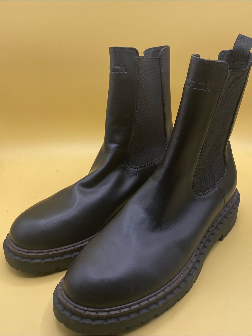 Prada Men's Black Leather Chukka Boots